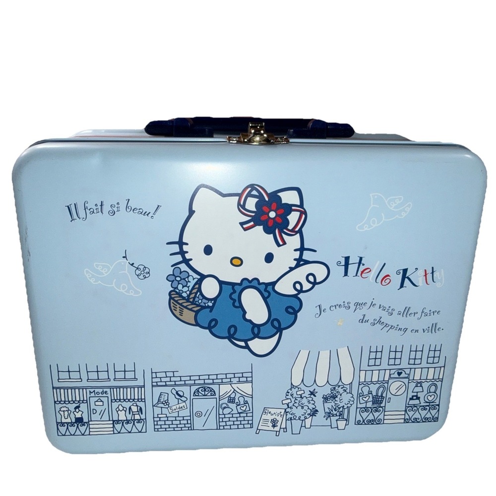 Vintage Hello Kitty Sanrio Lunch Box Cafe Paris Chic Lunchbox 2002